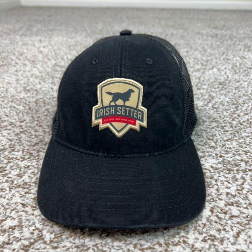 Irish Setter Hat Mens OSFA Black Workwear Mesh Snapback Logo Trucker Red Wing