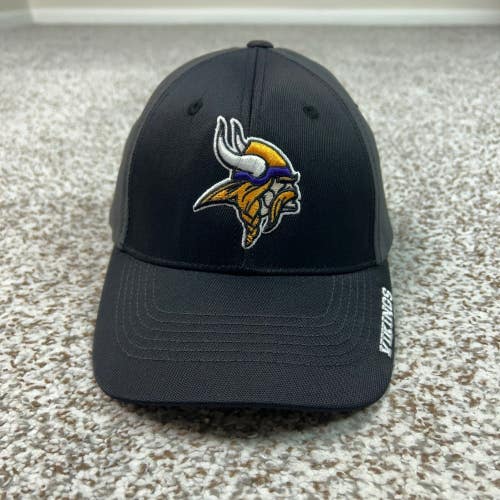 Minnesota Vikings Hat Mens One Size Strapback Black Gray Sport Football NFL Logo
