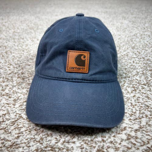 Carhartt Hat Mens One Size Blue Workwear Adjustable Canvas Patch Logo Cap Casual