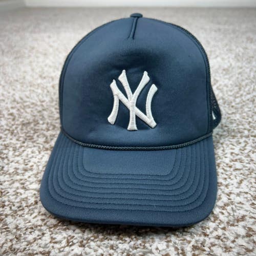 New York Yankees Hat Mens OSFA Navy Blue Trucker Rope Snapback Cap Baseball MLB