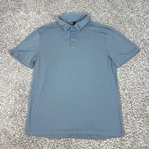 Lululemon Polo Shirt Men XL Blue Golf Active Tech Stretch Short Sleeve Sports