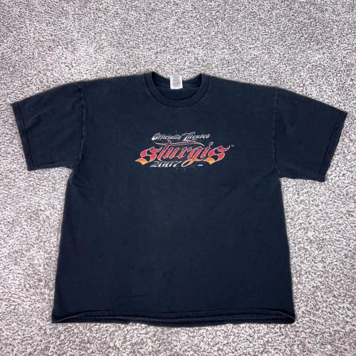Vintage Sturgis Rally Shirt Mens XL Black 2007 Legendary Motorcycle Tee T Grunge