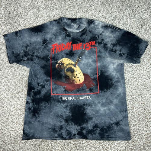Friday The 13th Shirt Mens XL Black Tie Dye Final Chapter Horror Jason Graphic