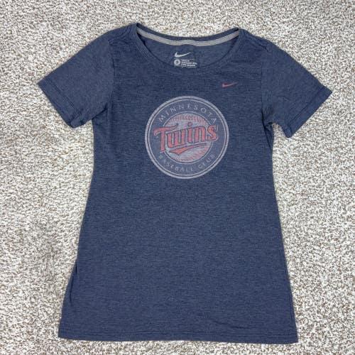 Minnesota Twins Shirt Womens Small Blue Heather MLB Baseball Nike Loose Tee T