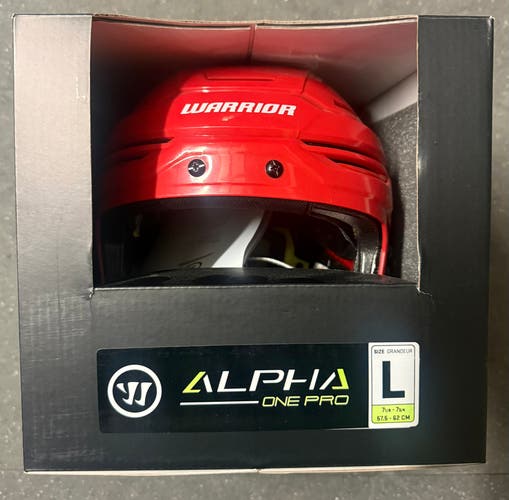 Large Warrior Alpha One Red Pro Helmet (New)
