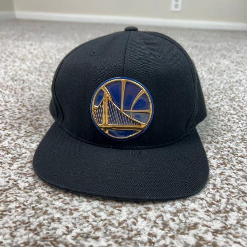 Golden State Warriors Hat Mens One Size Black Mitchell Ness Cap Basketball NBA