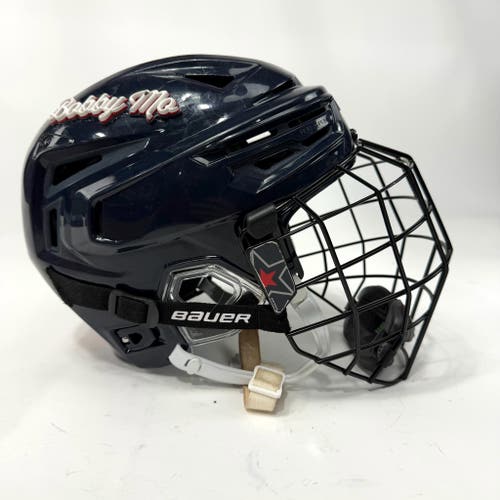Used Navy Bauer Re-Akt 155 Helmet with Cage | Senior Medium | AB665
