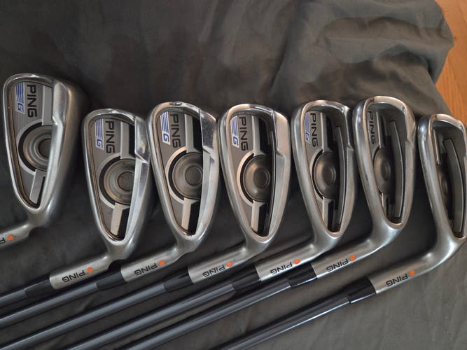 Men's Ping G Right Handed Iron Set Senior Flex Graphite Shaft (Used)