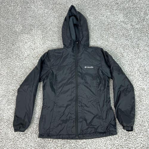 Columbia Jacket Womens Small Black Hooded Fleece Lined Insulated Winter Outdoor