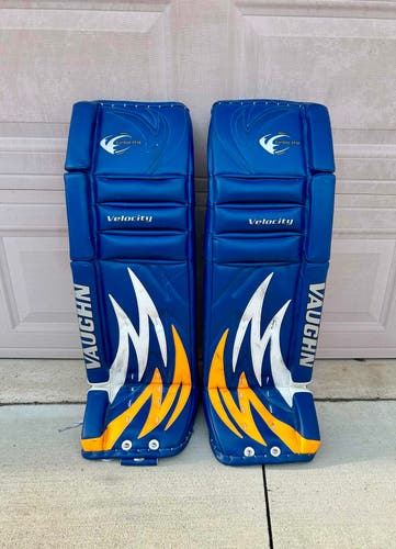 Vaughn 7407 Goalie Leg Pads - Price Also Incudes C/A, Glove and Blocker, Pro Pants and Bauer Skates