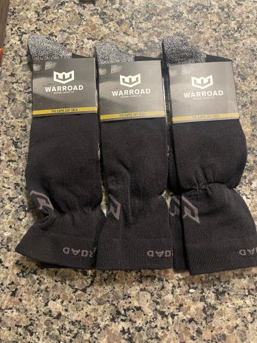 Black Unisex Large Adult Skate Socks (New)