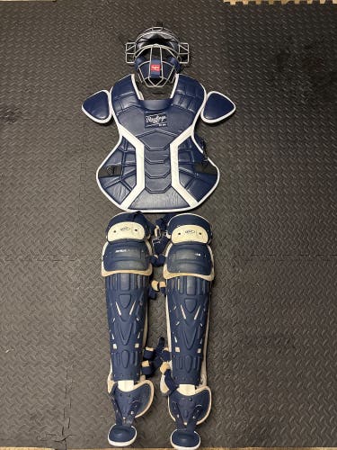Navy Rawlings Velo 2.0 Catcher's Set (Used)