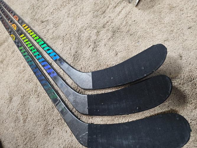3x PACK DEWAR Penguins Game Used Hockey Sticks Warrior Covert GR6 PRO 90 flex LH