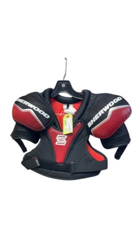 Sherwood Youth Large Hockey Shoulder Pads - Black/Red
