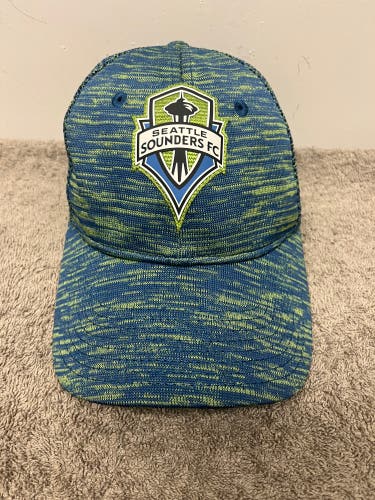 New Era Seattle Sounders MLS Adjustable StrapBack Hat Blue Green OSFM Soccer