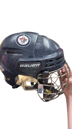 Bauer Navy Hockey Helmet with Cage - Size 6 3/8 - 7