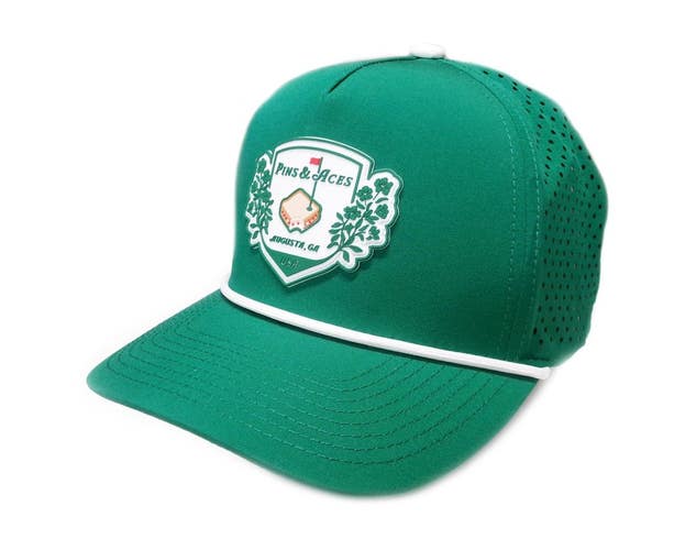 NEW 2025 Pins & Aces Augusta Green Rope Snapback Golf Hat/Cap