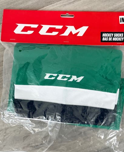 Green Intermediate Medium CCM Edge Socks Pro Stock (New) (Dallas Home)