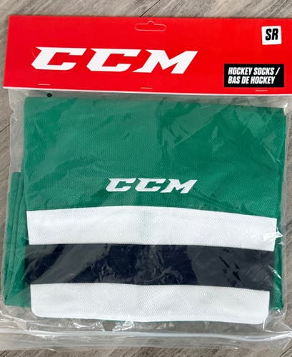 Green Senior Large CCM Edge Socks Pro Stock (New)