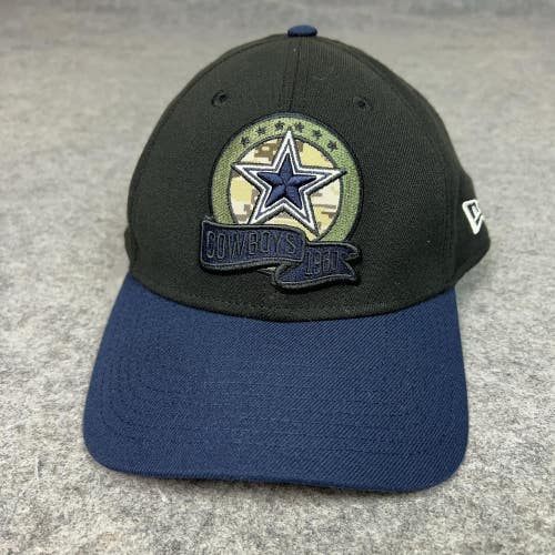 Dallas Cowboys Hat Cap Flex Mens Medium Black Football Salute Service New Era