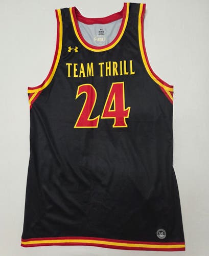 Under Armour Team Thrill Basketball Jersey #24 Black Red Gold Men's Large