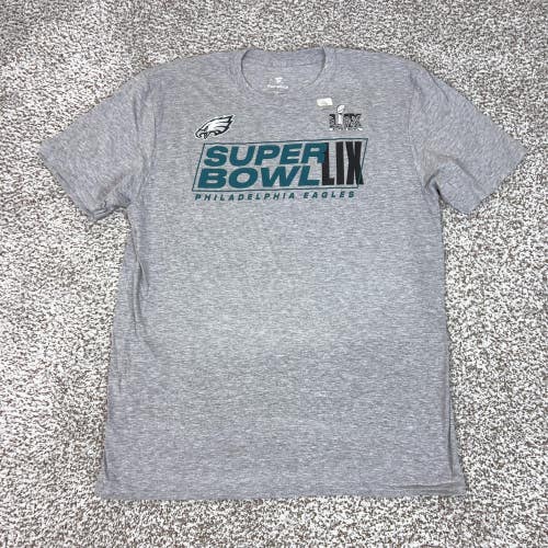 Philadelphia Eagles Shirt Mens Large Gray NFL Football Super Bowl LIX Roster Tee
