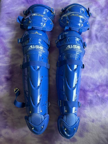 Blue Adult All Star System 7 Axis Catcher's Leg Guard (New)