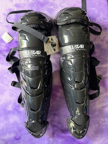 Black Adult All Star System 7 Axis Catcher's Leg Guard (New)