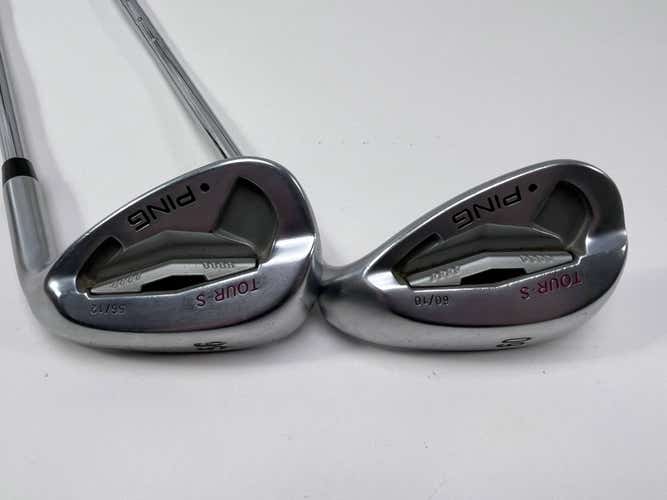 Ping Tour-S Chrome Wedge Set 56* 12 | 60* 10 Black Dot KBS Tour Wedge Steel RH
