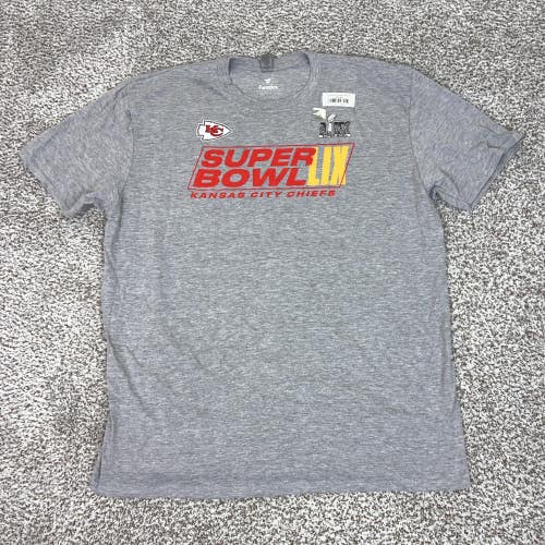 Kansas City Chiefs Shirt Mens 2XL Gray NFL Football Super Bowl LIX Fanatics