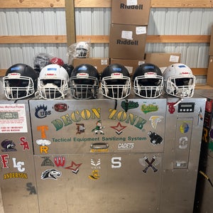 6 USED RIDDELL SPEED ICON FOOTBALL HELMETS