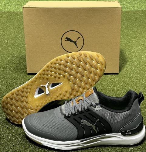PUMA Ignite Elevate 2 Mens Spikeless Golf Shoes Slate/Black/Green - Choose Size