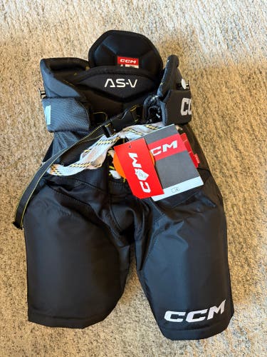 Black Junior Small CCM Tacks AS-V Hockey Pants (New)