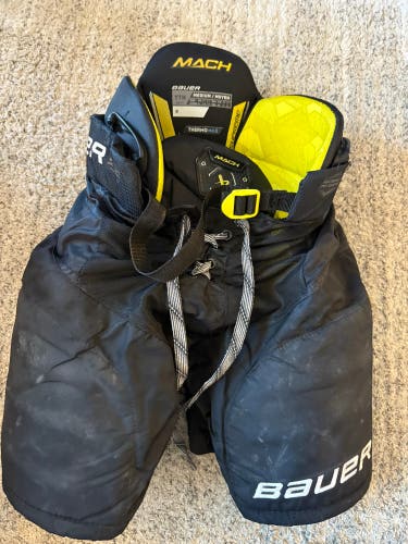 Black Youth Medium Bauer Supreme Mach Hockey Pants (Used)