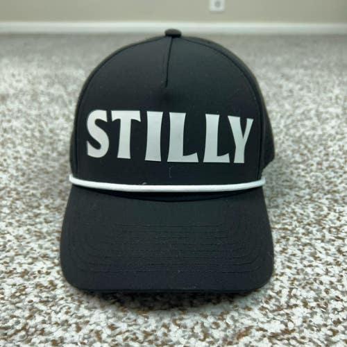 Stilly Hat Cap Snap Back Mens Black Perforated Rope Golf Athletic Trucker Sport