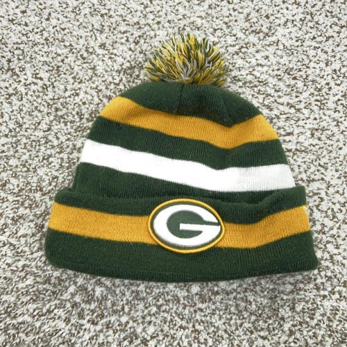 Green Bay Packers Hat Beanie Knit Pom Green Yellow NFL Football Mens Winter