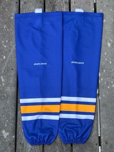 Senior L/XL Blue Mesh Bauer Hockey Socks (New)