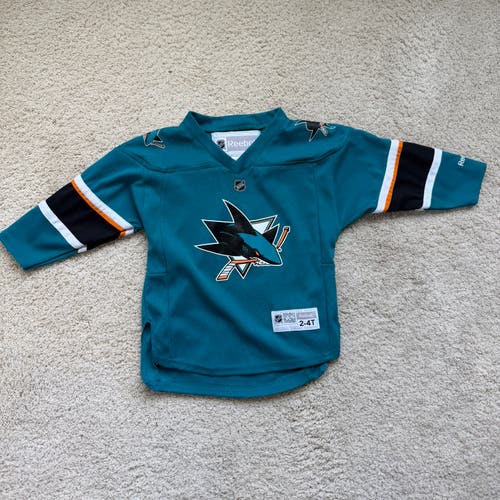 San Jose Sharks 2/4T NHL Jersey Blank Tea Toddler