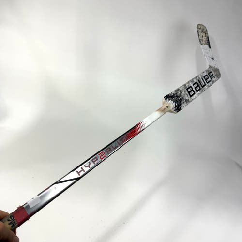 Used Regular White/Red/Navy Bauer Vapor Hyperlite 2 Goalie Stick | 25" Paddle P31 Curve | AB707