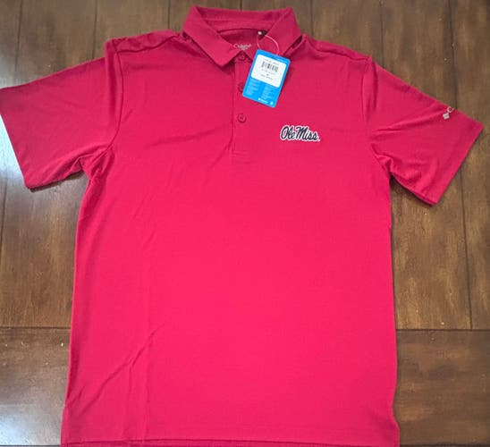 Ole Miss Columbia Golf Polo Short Sleeve Shirt Adult Medium NWT