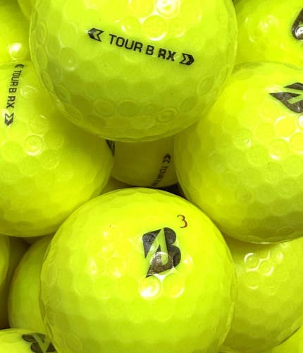 12 Premium AAA Yellow Bridgestone Tour B RX / Recycled Golf Balls w/ Mesh Bag
