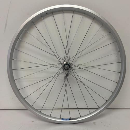 Double Walled 32-Spoke Silver Aluminum 26" QR Mountain Bike Front Wheel CLEAN