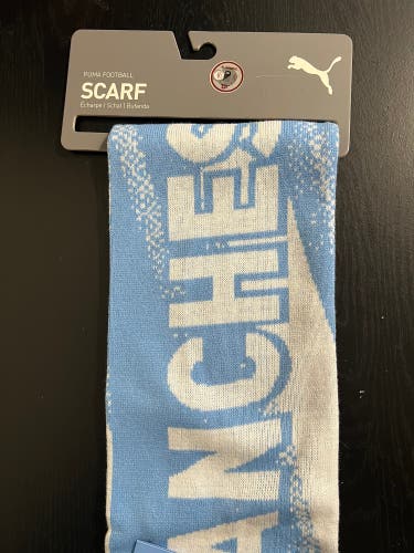 Official Manchester City FC Puma Scarf Blue Club Logo Soccer Football NWT