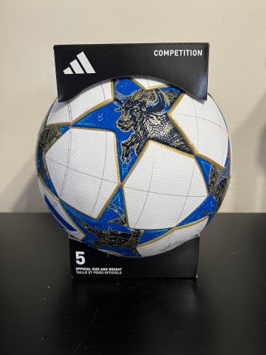 adidas UEFA Champions League Competition Soccer Ball Size 5 White Blue Gold