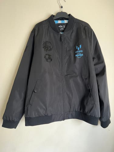 Hard Rock Lionel Messi #10 Black Bomber Jacket Men's Size Large LIMITED EDITION