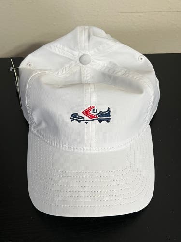 FootJoy FJ Shoe Logo Performance Golf Hat OSFM White / Red / Blue Dad Hat NWT