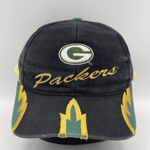 Vintage Green Bay Packers Flames Fire Sharktooth Snapback Drew Pearson Hat Cap