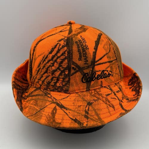 Vintage Cabelas RealTree Insulated Orange Camouflage Jones Ear Flap Hat Size M