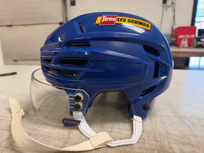 CCM Tacks 920 Pro Stock Hockey Helmet Visor Combo Medium Royal Blue  (Used) 7814