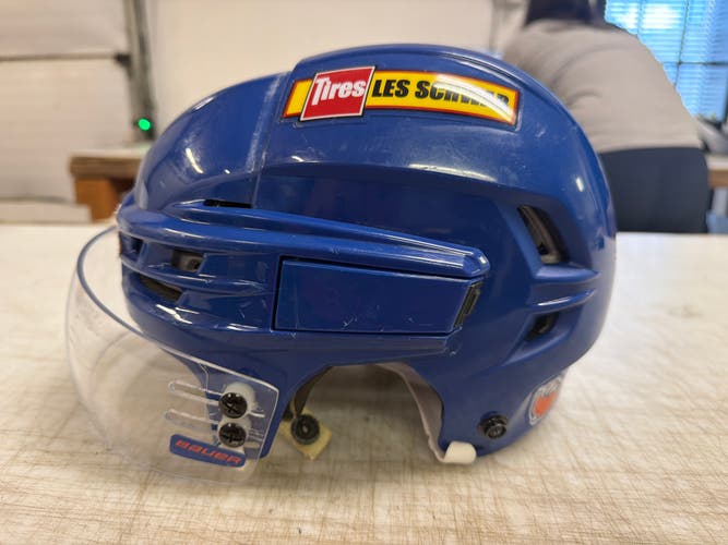 CCM Tacks 910 Pro Stock Hockey Helmet Oakley Visor Combo Small Blue OILERS 5922